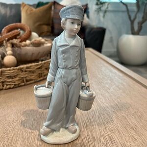 LLADRO Boy with Pails Porcelain Figurine 4811